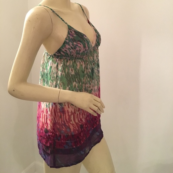 Camisole tunic water color Sheer multicolored tank - Picture 5 of 6